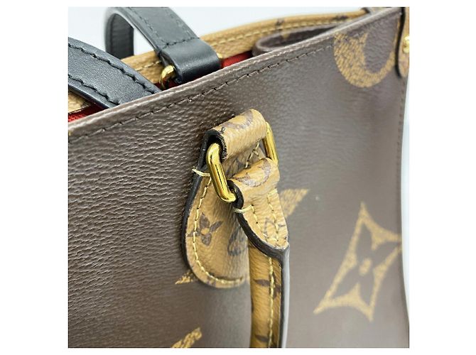 Borsa Tote Louis Vuitton Monogram Giant Reverse OnTheGo MM Marrone - vista 9