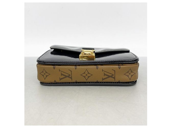 Louis Vuitton Shiny Epi Monogram Reverse Pochette Metis MINI Nero - vista 3