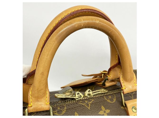 Borsa Louis Vuitton Boston Monogram Keepall 55 Marrone - vista 8