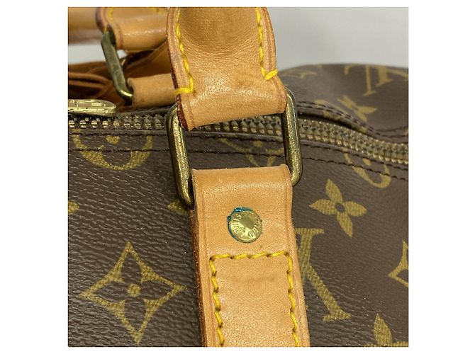 Borsa Louis Vuitton Boston Monogram Keepall 55 Marrone - vista 9
