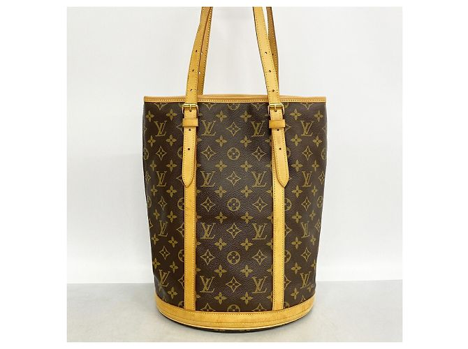 Borsa Tote Louis Vuitton Monogram Bucket GM Marrone - vista 11