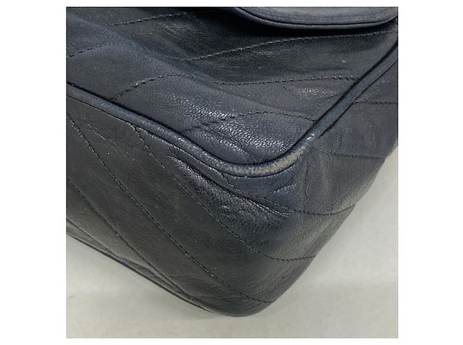 Borsa a tracolla Chanel in pelle d'agnello nera Nero - vista 7