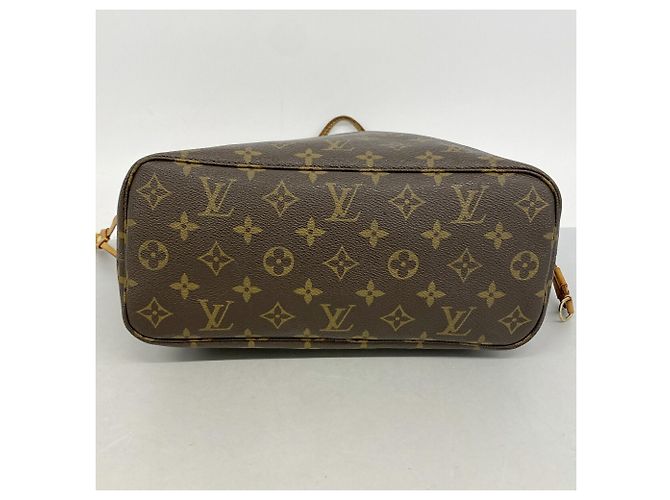 Borsa Tote Louis Vuitton Monogram Neverfull PM Marrone - vista 3