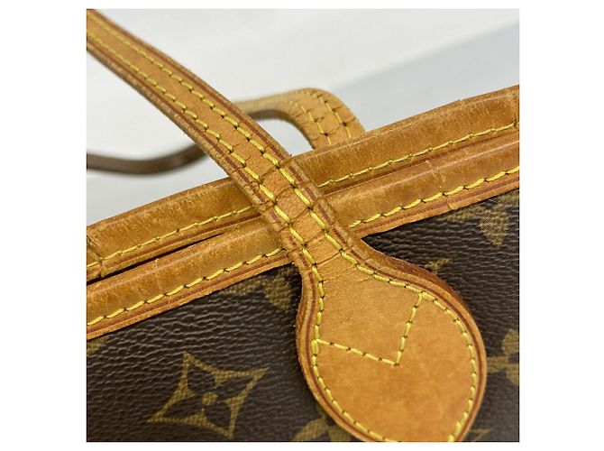 Borsa Tote Louis Vuitton Monogram Neverfull PM Marrone - vista 9