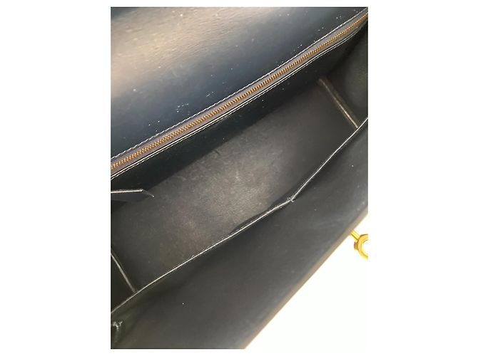 Borsa Hermès Kelly 32 Blu Notte in Pelle Box Calf - vista 8