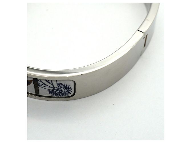 Hermès Click H Armreif Silber Weiß Mehrfarben - Ansicht 9