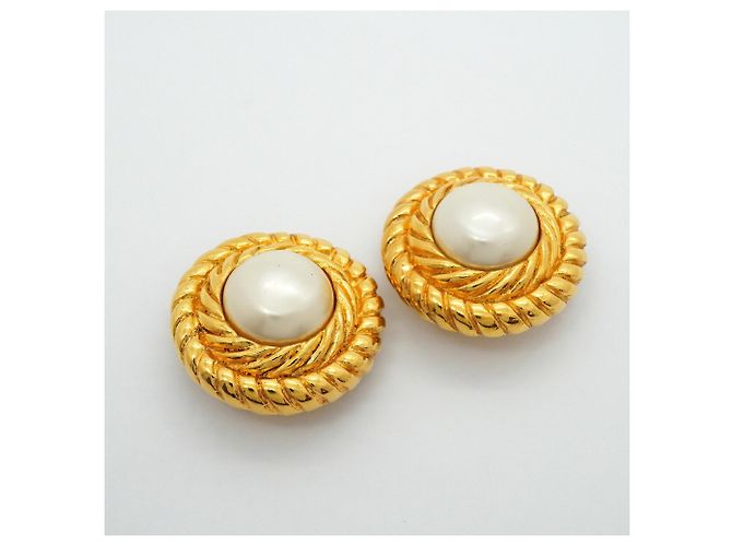 Orecchini a cerchio placcati oro Chanel D'oro - vista 2