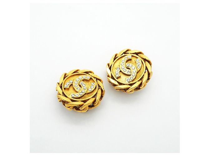 Orecchini a clip Chanel dorati con strass D'oro - vista 2