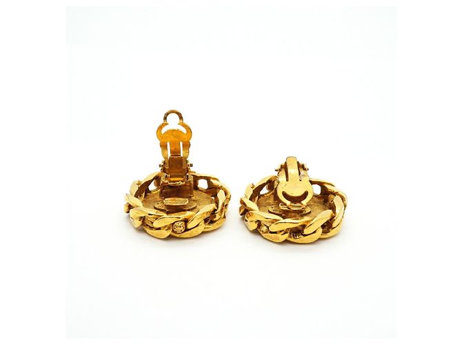 Orecchini a clip Chanel dorati con strass D'oro - vista 3