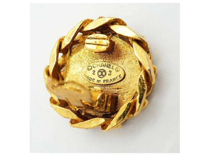 Orecchini a clip Chanel dorati con strass D'oro - vista 4