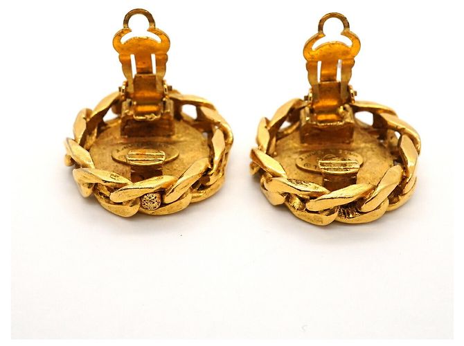 Orecchini a clip Chanel dorati con strass D'oro - vista 6