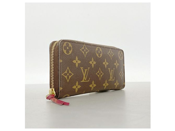Louis Vuitton Monogram Portefeuille Clemence Long Wallet Marrone Fuschia - vista 2