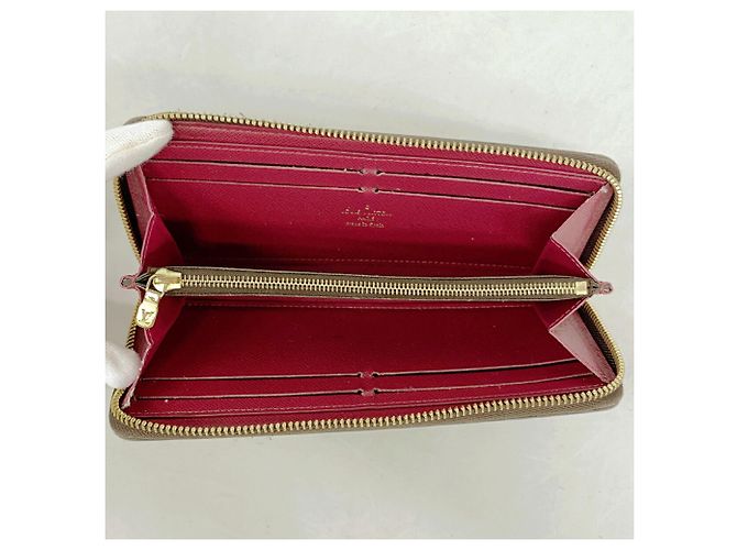 Louis Vuitton Monogram Portefeuille Clemence Long Wallet Marrone Fuschia - vista 3