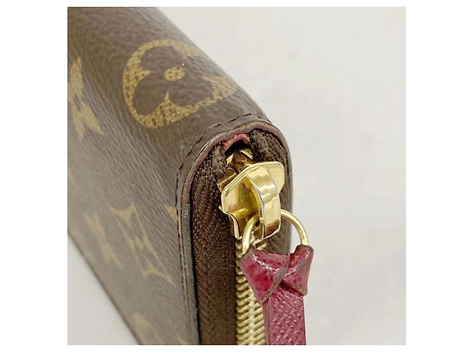 Louis Vuitton Monogram Portefeuille Clemence Long Wallet Marrone Fuschia - vista 5