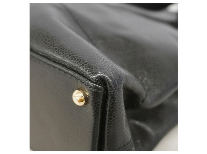 Saco Tote Chanel em couro de bezerro granulado preto - vista 6