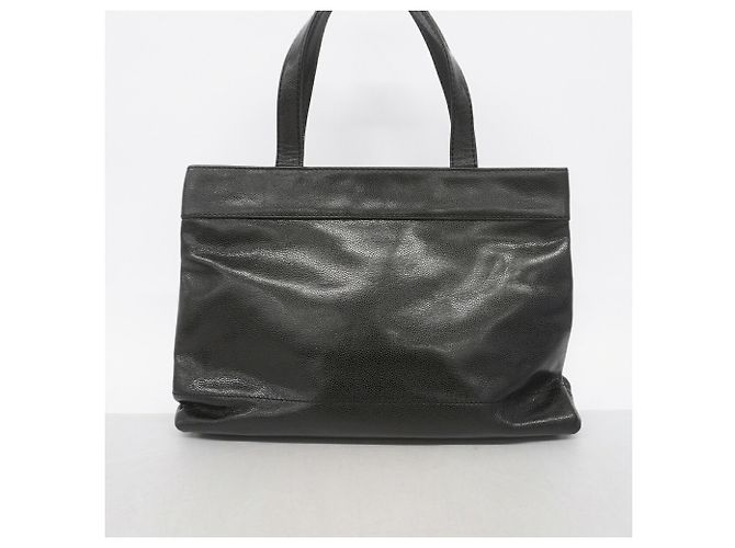 Saco Tote Chanel em couro de bezerro granulado preto - vista 9