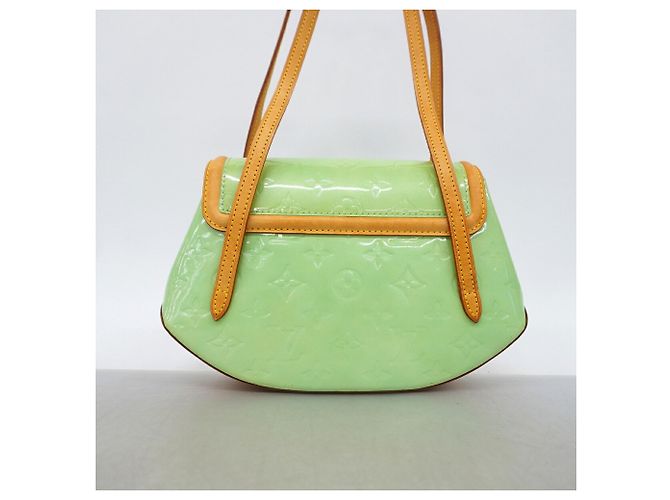 Borsa Louis Vuitton Vernis Biscayne Bay PM in Peppermint Verde - vista 9