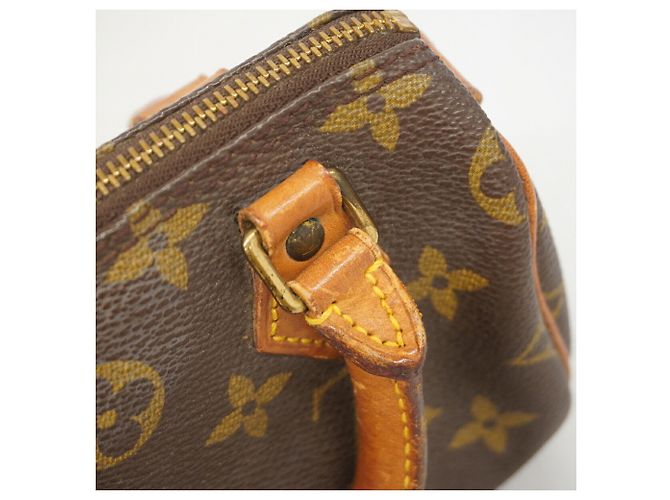 Borsa a mano Louis Vuitton Monogram Mini Speedy Marrone - vista 12