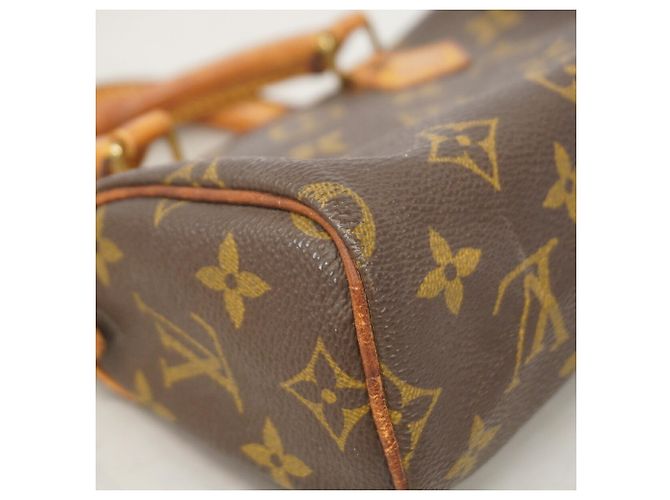 Borsa a mano Louis Vuitton Monogram Mini Speedy Marrone - vista 8