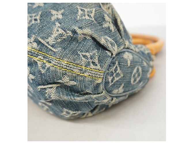 Borsa a mano Louis Vuitton Monogram Denim Pleaty Blu - vista 7