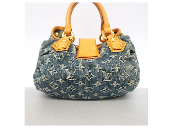 Borsa a mano Louis Vuitton Monogram Denim Pleaty Blu - vista 9
