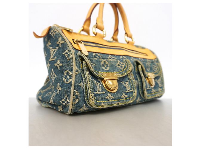 Borsa Louis Vuitton Monogram Denim Neo Speedy Blu - vista 2
