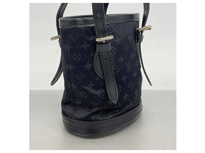 Borsa a mano Little Bucket in raso Monogram Louis Vuitton Nero - vista 2