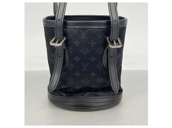 Borsa a mano Little Bucket in raso Monogram Louis Vuitton Nero - vista 9