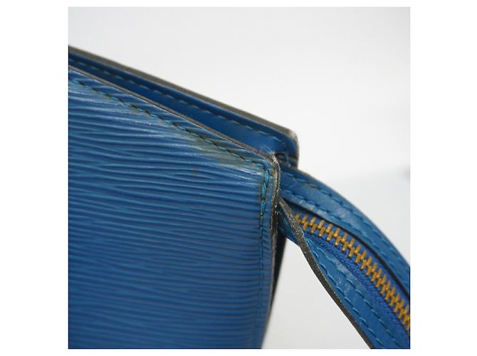 Borsa a tracolla Louis Vuitton Epi Saint Jacques Blu - vista 7