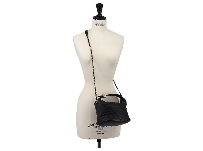 Borsa Hobo Chanel 19 Matelassé Nero - vista 9