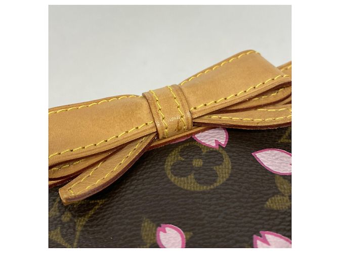 Louis Vuitton Monogram Cherry Blossom Pochette Accessoires Marrone - vista 9