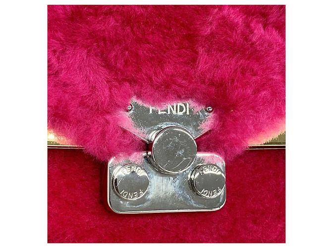 Borsa a tracolla in pelliccia Fendi Pink Monster Rosa - vista 6