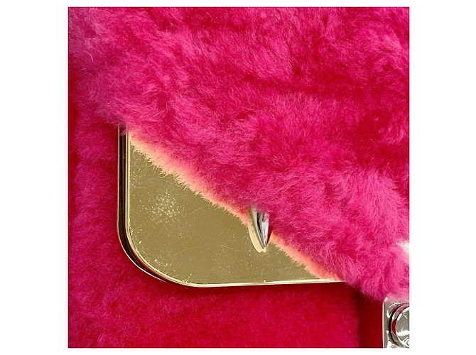 Borsa a tracolla in pelliccia Fendi Pink Monster Rosa - vista 7