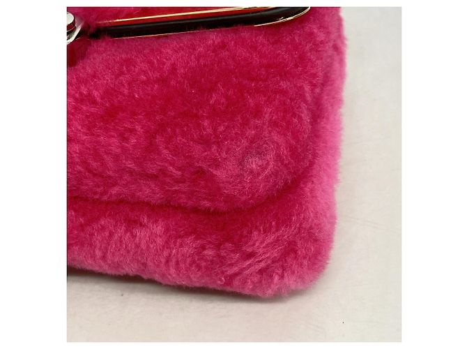 Borsa a tracolla in pelliccia Fendi Pink Monster Rosa - vista 8