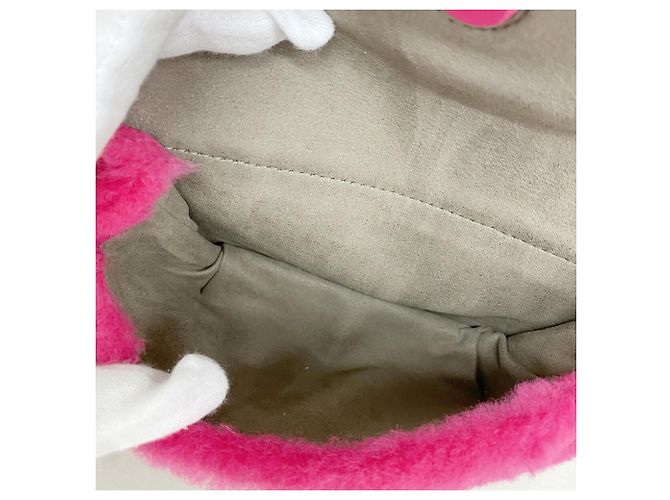 Borsa a tracolla in pelliccia Fendi Pink Monster Rosa - vista 9