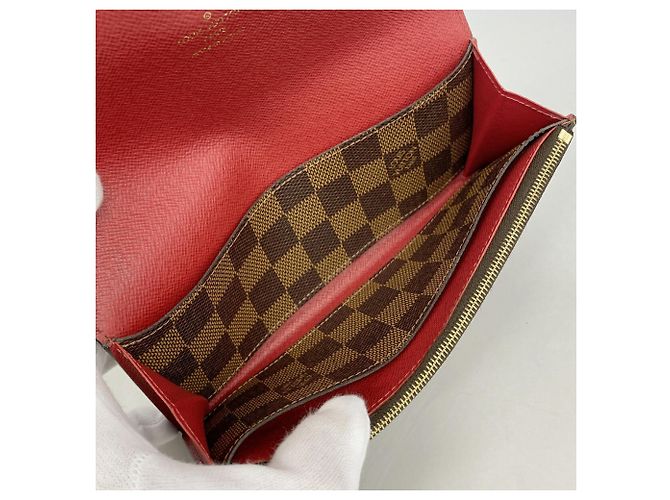 Louis Vuitton Damier Portefeuille Emilie Long Wallet Rosso Damier ebene - vista 3