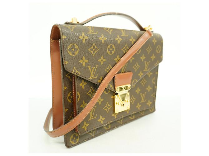 Borsa Louis Vuitton Monogram Monceau 28 Marrone - vista 2