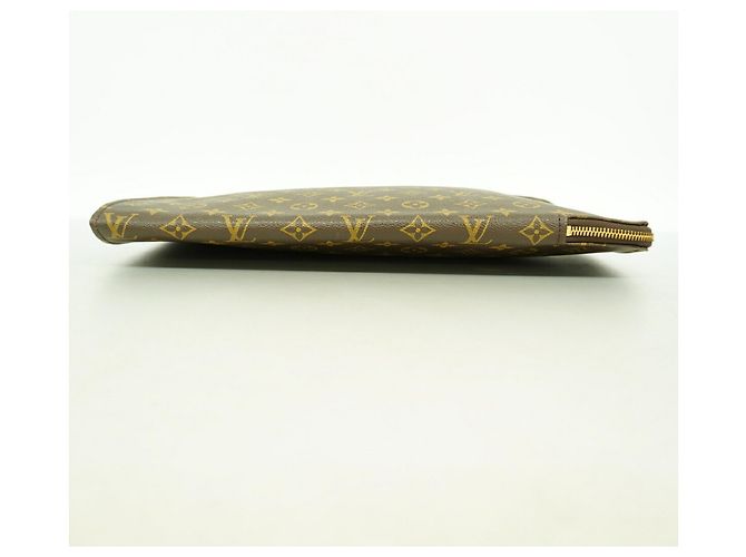 Louis Vuitton Monogram Pochette Document Clutch Bag Marrone - vista 3