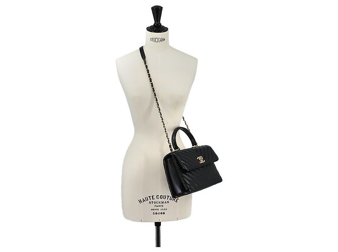 Borsa Chanel Trendy CC Chevron V-Stitch Nero - vista 9