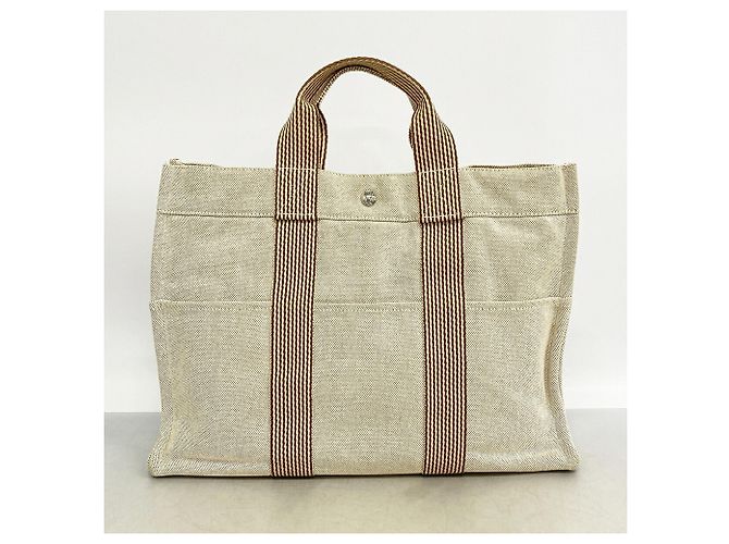 Hermès Hermes New Fourre-Tout MM Canvas Tote Bag Braun - vista 10