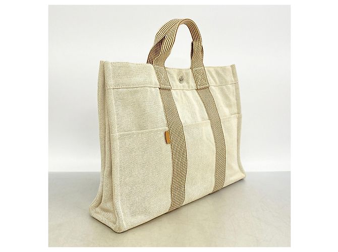 Hermès Hermes New Fourre-Tout MM Canvas Tote Bag Braun - vista 2