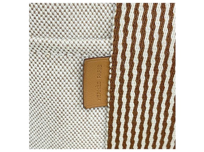 Hermès Hermes New Fourre-Tout MM Canvas Tote Bag Braun - vista 9
