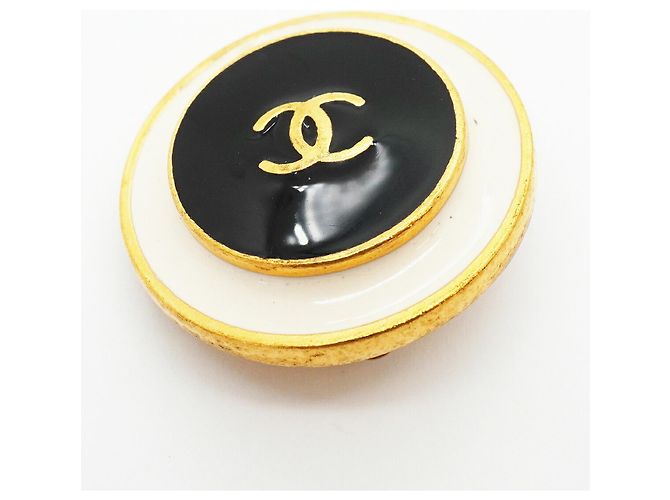 Orecchini a clip Chanel Coco Mark Nero Bianco D'oro - vista 6