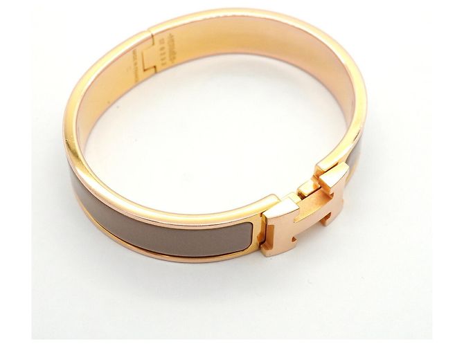 Bracciale Hermès Clic Clac PM GP Plated Gold D'oro - vista 2