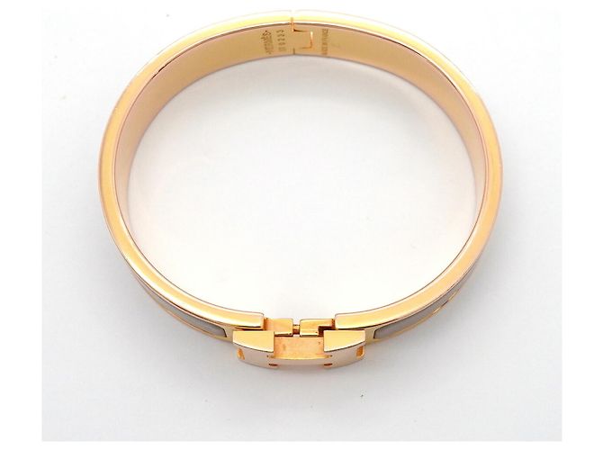 Bracciale Hermès Clic Clac PM GP Plated Gold D'oro - vista 3