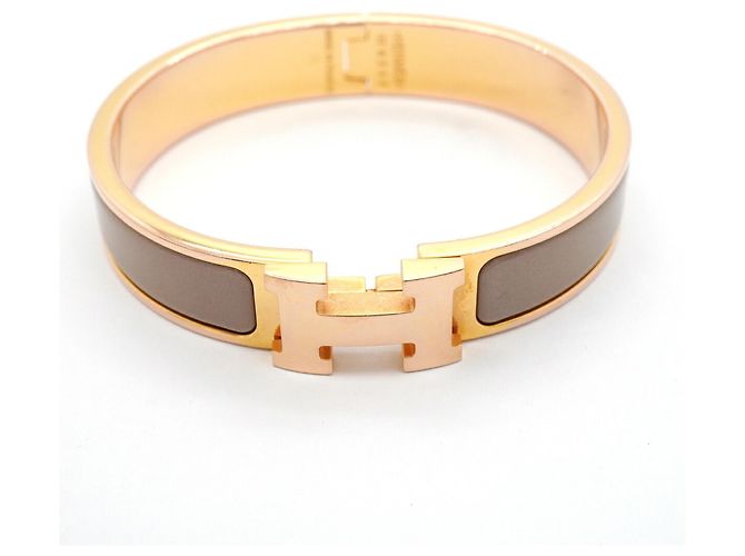 Bracciale Hermès Clic Clac PM GP Plated Gold D'oro - vista 4