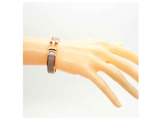 Bracciale Hermès Clic Clac PM GP Plated Gold D'oro - vista 6