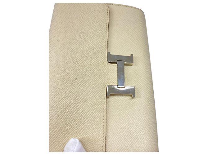 Hermès Portafoglio/Borsa a tracolla Hermes Constance Tougo Bianco - vista 9