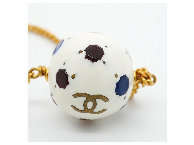 Collana Chanel Coco Mark Ball Bianco Multicolore D'oro - vista 7
