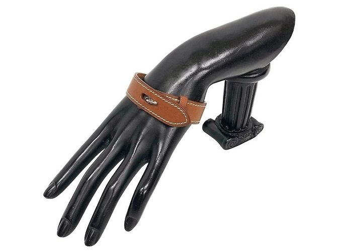Hermès Bracciale con Charm in Pelle Hermes Marrone Cammello - vista 2